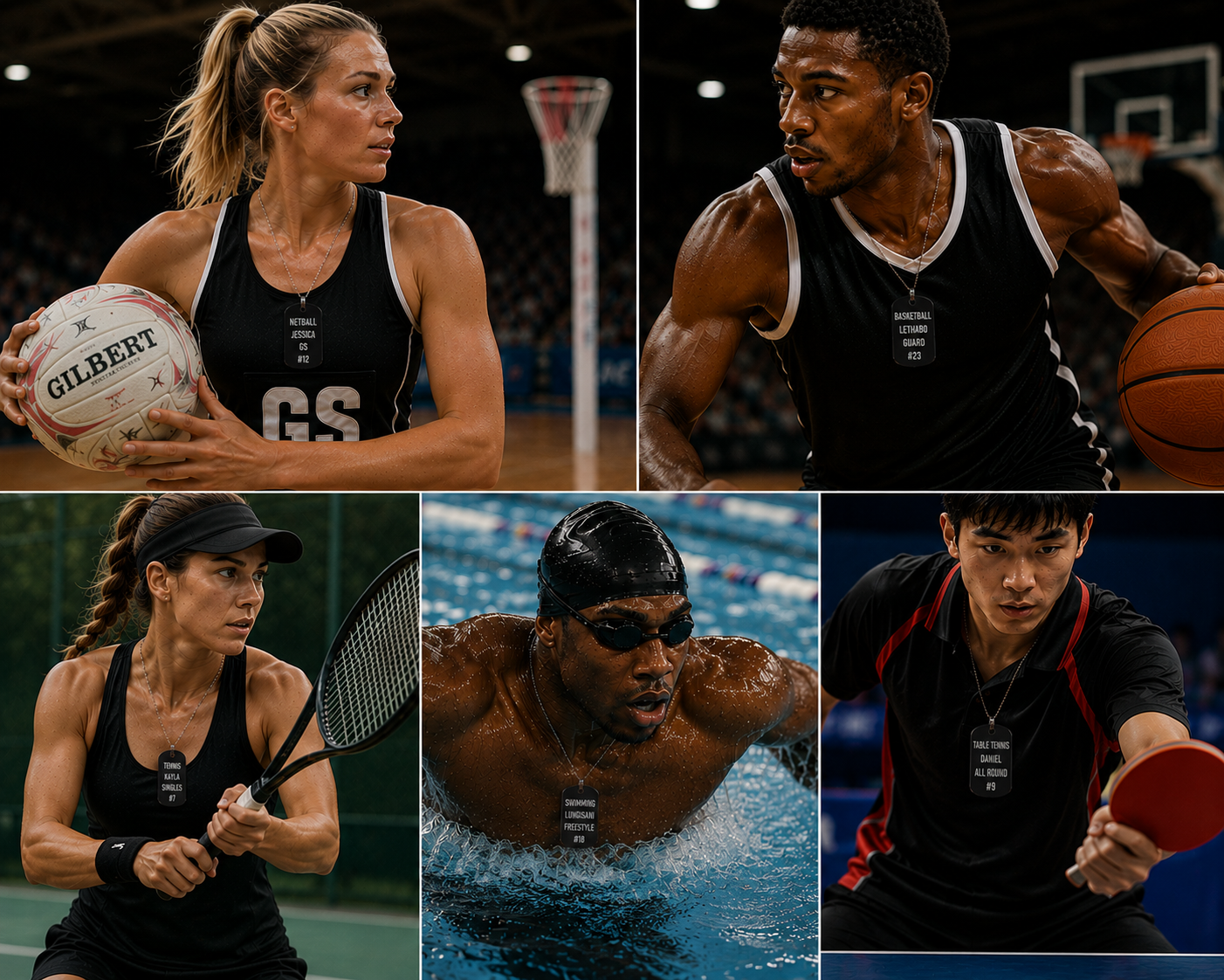 Athletes across other sports wearing personalised tags